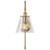  Satco 60-7449 Vintage Brass Wall Sconce Light with Clear Glass 