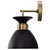  Satco 60-7458 Matte Black Wall Sconce Light with Burnished Brass 