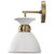  Satco 60-7459 Matte White Wall Sconce Light with Burnished Brass 