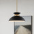  Satco 60-7460 Matte Black Small Pendant Light with Burnished Brass 