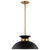  Satco 60-7460 Matte Black Small Pendant Light with Burnished Brass 