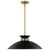  Satco 60-7461 Matte Black Pendant Light with Burnished Brass 