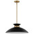  Satco 60-7461 Matte Black Pendant Light with Burnished Brass 