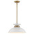  Satco 60-7463 Matte White Pendant Light with Burnished Brass 