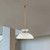  Satco 60-7463 Matte White Pendant Light with Burnished Brass 