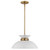  Satco 60-7463 Matte White Pendant Light with Burnished Brass 