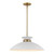  Satco 60-7464 Matte White Pendant Light with Burnished Brass 