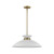  Satco 60-7464 Matte White Pendant Light with Burnished Brass 