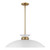  Satco 60-7465 Matte White Pendant Light with Burnished Brass 