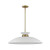  Satco 60-7465 Matte White Pendant Light with Burnished Brass 