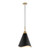  Satco 60-7473 Matte Black Pendant Light with Burnished Brass 