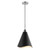  Satco 60-7475 Matte Black Pendant Light with Polished Nickel 