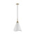  Satco 60-7477 Matte White Pendant Light with Burnished Brass 