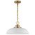  Satco 60-7480 Matte White Pendant Light with Burnished Brass 