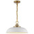  Satco 60-7480 Matte White Pendant Light with Burnished Brass 