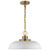  Satco 60-7480 Matte White Pendant Light with Burnished Brass 
