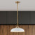  Satco 60-7480 Matte White Pendant Light with Burnished Brass 