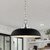  Satco 60-7482 Matte Black Pendant Light with Polished Nickel 