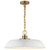 Satco 60-7483 Matte White Pendant Light with Burnished Brass 