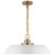  Satco 60-7483 Matte White Pendant Light with Burnished Brass 