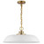  Satco 60-7483 Matte White Pendant Light with Burnished Brass 