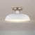  Satco 60-7490 Matte White Semi-Flush Mount Light with Burnished Brass 