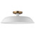  Satco 60-7493 Matte White Semi-Flush Mount Light with Burnished Brass 