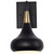  Satco 60-7507 Matte Black Wall Sconce Mount Light with Burnished Brass 