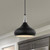  Satco 60-7510 Matte Black Pendant Light with Polished Nickel 