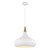  Satco 60-7515 Matte White Pendant Light with Burnished Brass 