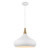  Satco 60-7518 Matte White Pendant Light with Burnished Brass 
