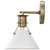  Satco 60-7520 Matte White Wall Sconce Light with Burnished Brass 
