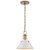  Satco 60-7522 Matte White Pendant Light with Burnished Brass 