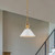  Satco 60-7522 Matte White Pendant Light with Burnished Brass 