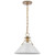  Satco 60-7524 Matte White Pendant Light with Burnished Brass 