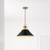  Satco 60-7525 Matte Black Pendant Light with Burnished Brass 