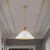  Satco 60-7526 Matte White Pendant Light with Burnished Brass 