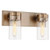  Satco 60-7532 Burnished Brass Vanity Light with Clear Glass 