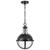  Satco 60-7674 Matte Black Pendant Light with Clear Seeded Glass 