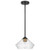  Satco 60-7682 Matte Black Pendant Light with Clear Seeded Glass 