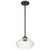  Satco 60-7682 Matte Black Pendant Light with Clear Seeded Glass 