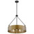  Satco 60-7693 Matte Black Pendant Light with Natural Brass Metal Shade 