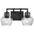  Satco 60-7702 Black And Silver Accent Vanity Light with Clear Ribbed Glass 