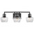  Satco 60-7703 Black And Silver Accent Vanity Light with Clear Ribbed Glass 
