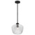  Satco 60-7706 Black And Silver Accent Pendant Light with Clear Ribbed Glass 