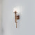  Satco 60-7749 Natural Brass Wall Sconce Light with Crackel Glass 