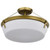  Satco 60-7752 Natural Brass Semi Flush-Mount Light with Etched White Glass 