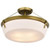  Satco 60-7752 Natural Brass Semi Flush-Mount Light with Etched White Glass 