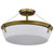  Satco 60-7752 Natural Brass Semi Flush-Mount Light with Etched White Glass 