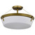 Satco 60-7752 Natural Brass Semi Flush-Mount Light with Etched White Glass 